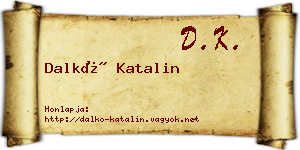 Dalkó Katalin névjegykártya